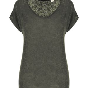 Ladies' V-neck Linen T-shirt, miniatyr 4